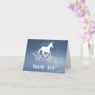 Carte Parties scintillant Unicorn et étoiles Merci Car