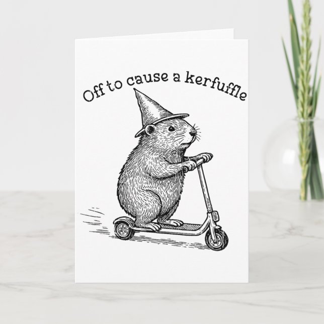 Carte Partir pour causer une agitation, Funny Groundhog  (Devant)