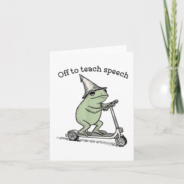 Carte Partir Pour Enseigner Discours Slp Whimsical Frog  (Devant)