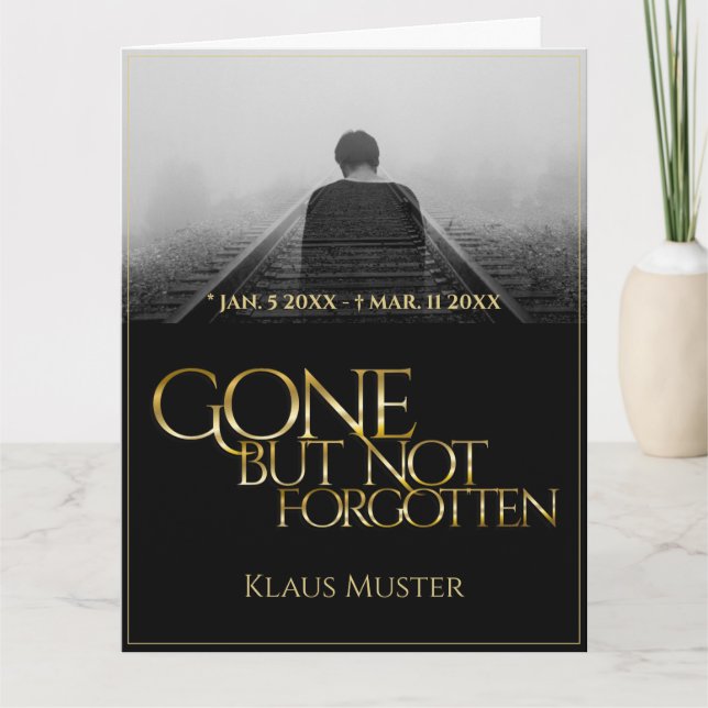 Carte Partis mais pas oubliés - Or foncé (Devant)