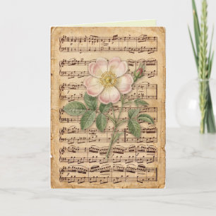 Carte Partition de musique d'aspect antique avec délicat