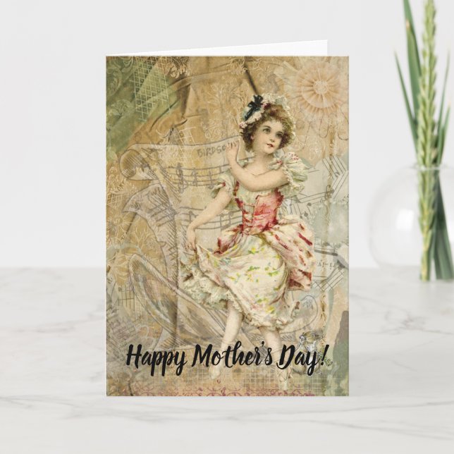 Carte Partition victorienne Dancing Girl Music (Devant)