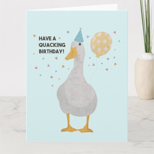 Carte Party Duck Pun : Avoir un quille Anniversaire (Devant)