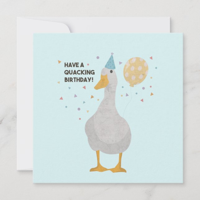Carte Party Duck Pun : Avoir un quille Anniversaire (Devant)