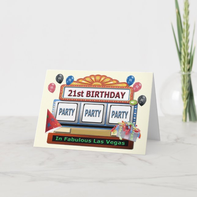 Carte PARTY PARTY 21e anniversaire Las Vegas Card (Devant)