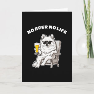 Carte Pas de bière, pas de vie Pomeranian Chien drôle av