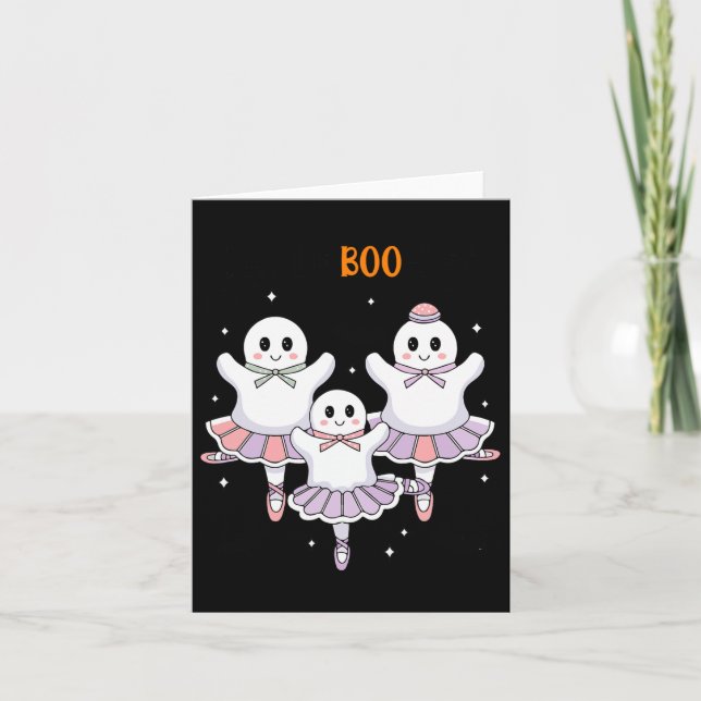 Carte Pas De Boo-rée Danseur de ballet Fantôme effrayant (Devant)