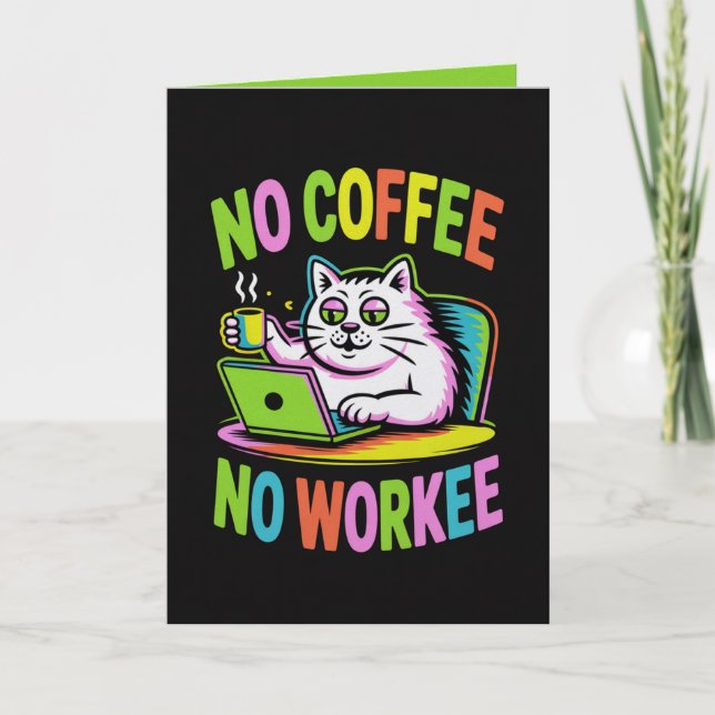 Carte Pas de Café Pas de Travail  Drôle de Collègu (Devant)