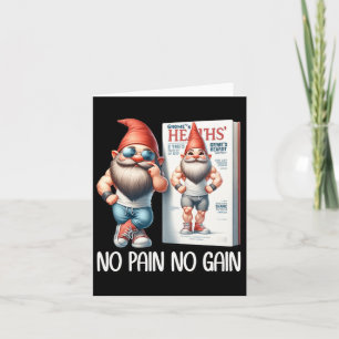Carte Pas de douleur Pas de gain Funny Body Building Gno