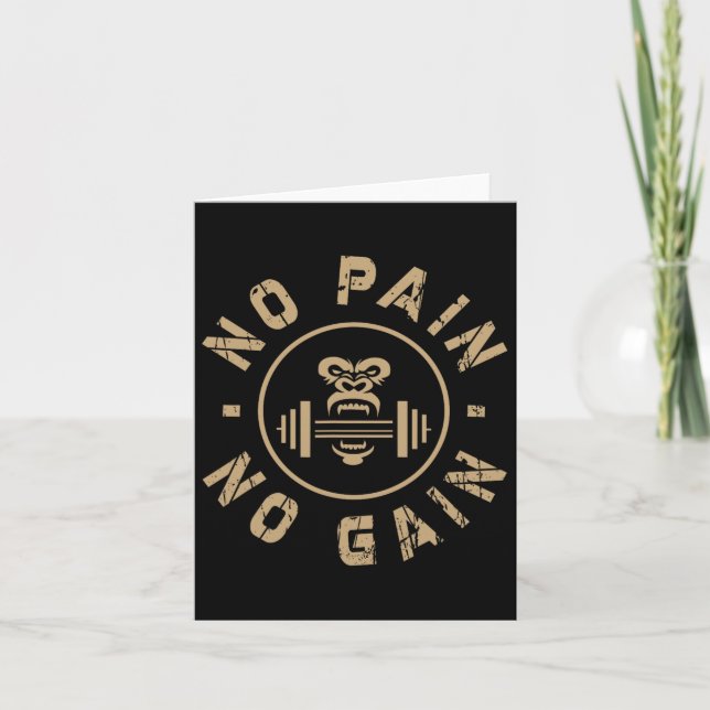 Carte Pas de douleur Pas de gain Motivation Bodybuilding (Devant)