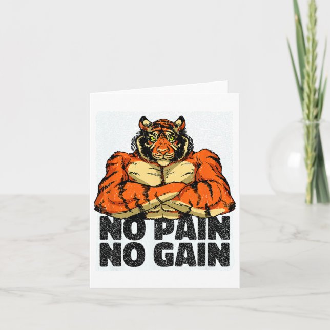 Carte Pas de douleur Pas de gain Tiger Gym entraînement  (Devant)