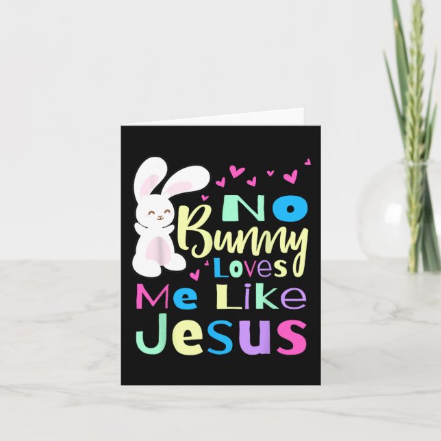 Carte Pas de lapin m'aime Jésus Jésus m'aime Pâques (Devant)