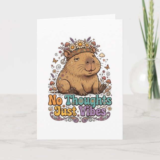 Carte Pas de pensées juste des vibes capybara (Devant)