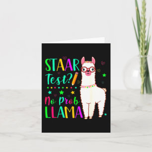 Carte Pas de Prob Llama Funny Enseignant Test d'examen J