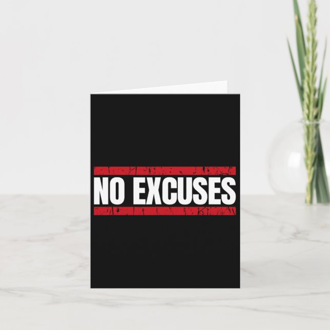 Carte Pas D'Excuses Inspirationnelle Dire Motivationnel  (Devant)