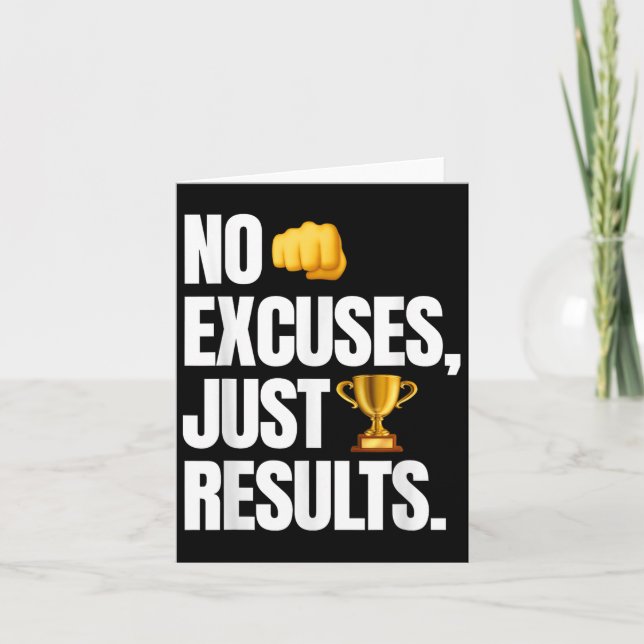 Carte Pas d'Excuses, Juste des Résultats - Motivation Dr (Devant)