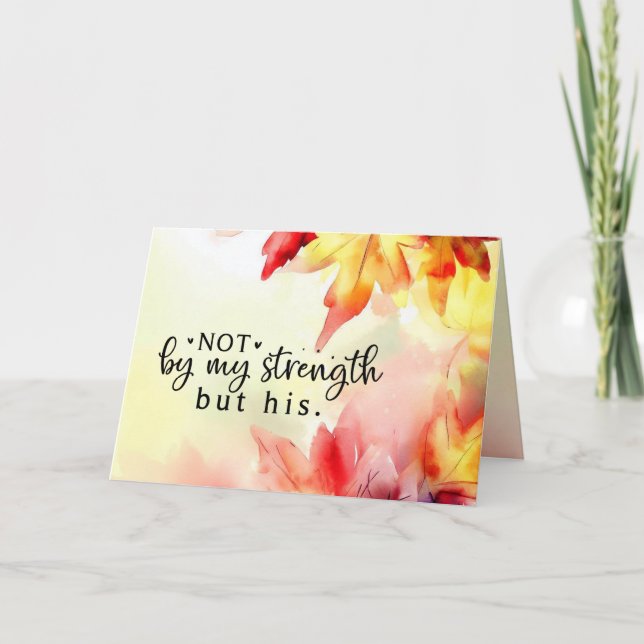 Carte Pas par ma force mais par sa citation de la Bible  (Devant)