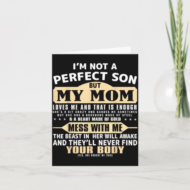Carte Pas un fils parfait mais maman aime les hommes de  (Devant)