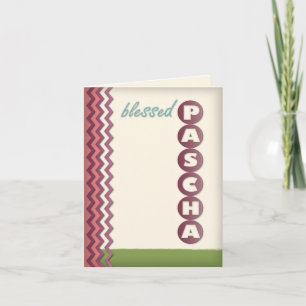 Carte Pascha personnalisée violette Chevron et bei
