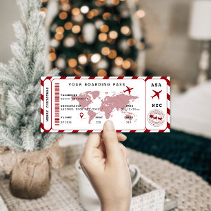 Carte Passe d'embarquement surprise de Noël   Ticket vac