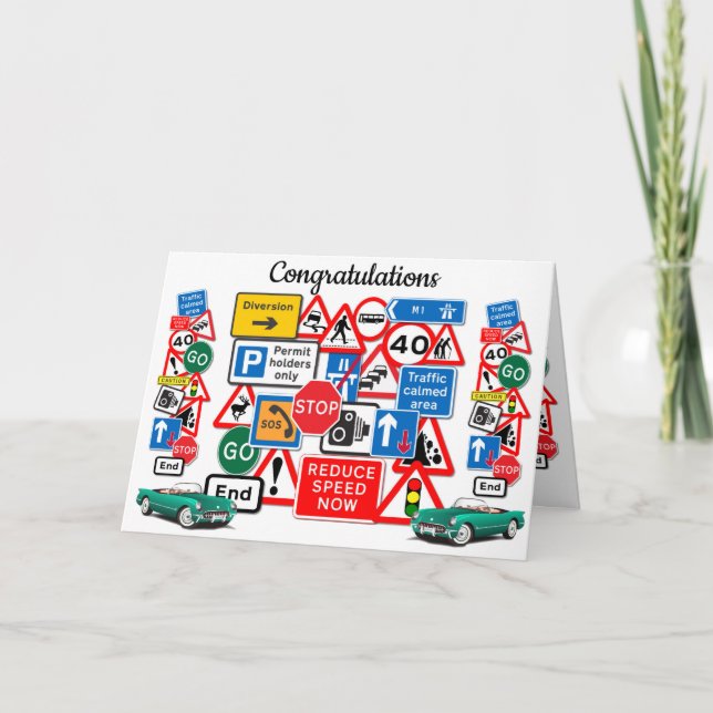 Carte Passé votre test de conduite ~ Félicitations! (Devant)