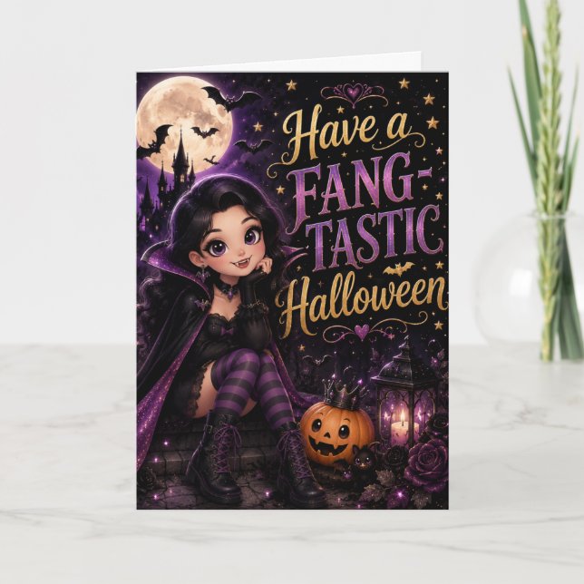 Carte Passez un Halloween Fang-Tastique (Devant)