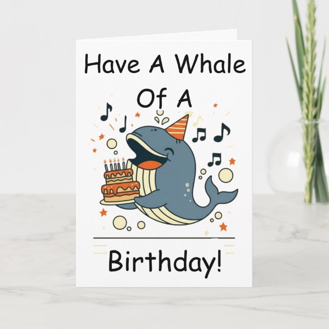 Carte Passez une Baleine d'anniversaire Chanteuse de Bal (Devant)
