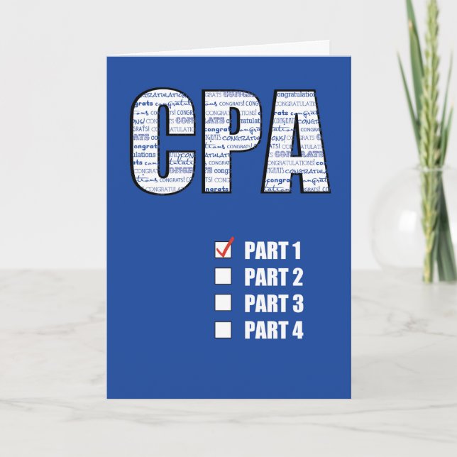 Carte Passing 1 part CPA Congratulations, CPA, Blue (Devant)