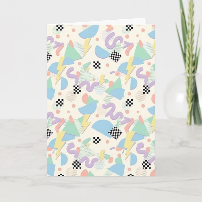 Carte Pastel Abstract Shapes Pattern Design (Devant)