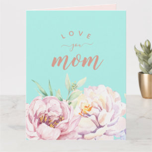 Carte Pastel Aquarelle Florales Vous Aimez Maman Minimal
