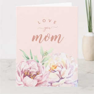Carte Pastel Aquarelle Florales Vous Aimez Maman Minimal