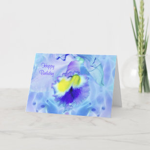 Carte Pastel Blue Orchid Joyeux anniversaire