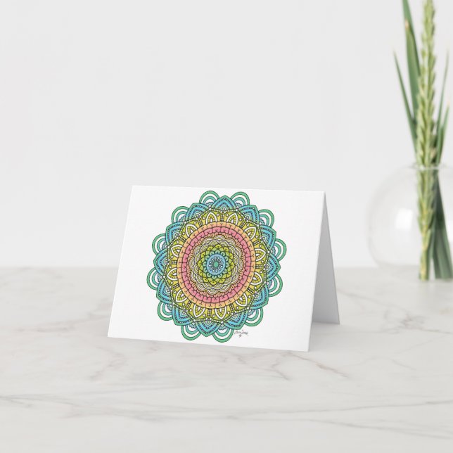 Carte Pastel Defleur Mandala (Devant)