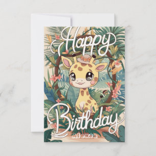 Carte Pastel Dreamy Giraffe Anniversaire