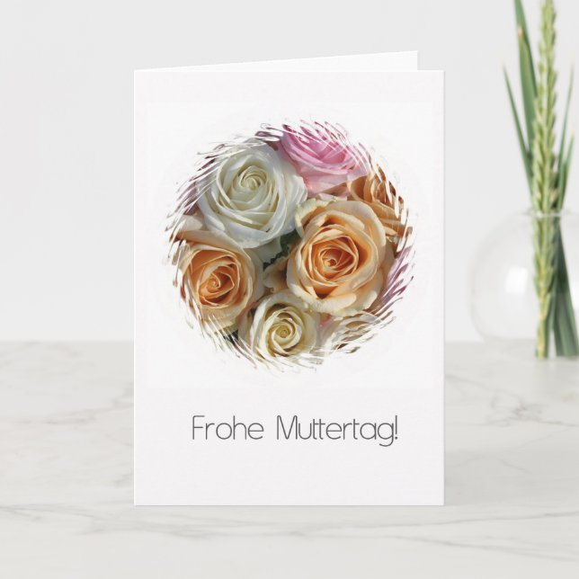 Carte pastel du jour de la mère allemande rose (Devant)