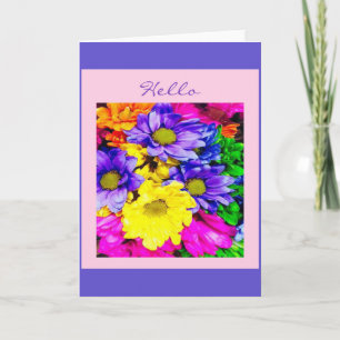 Carte Pastel Floral Hello
