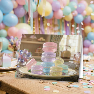 Carte Pastel Glass Macaron Cookies | Happy Birthday