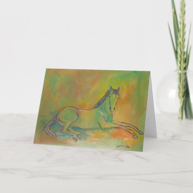Carte Pastel Horse Grey ou Note (Devant)