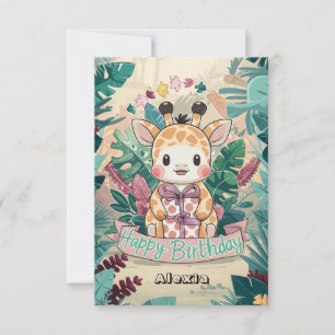 Carte Pastel Mystical Giraffe Anniversaire