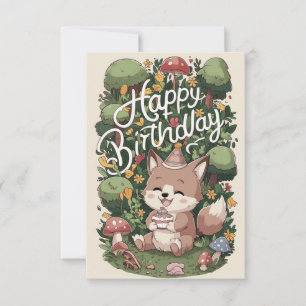 Carte Pastel Mystical Wolf Digital Anniversaire