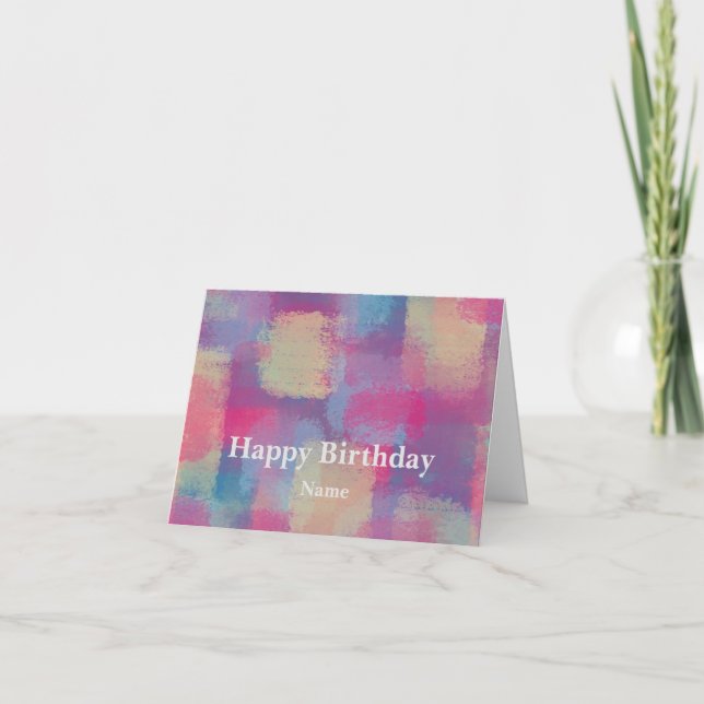 Carte Pastel Patchwork Design abstrait (Devant)