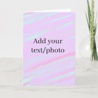 Carte Pastel pink green add photo text watercolor retro 