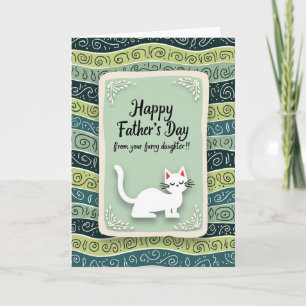 Carte pastel pour la fête des pères féline