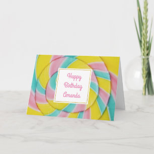 Carte Pastel Rainbow Spiral Candy Anniversaire