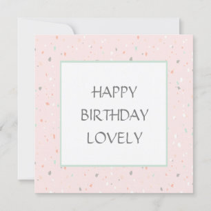 Carte pastel rose confetti heureux anniversaire adorable