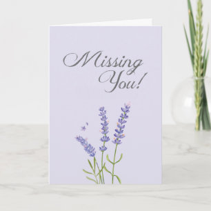 Carte Pastel Soft Lavender Flower Missing You Greeting