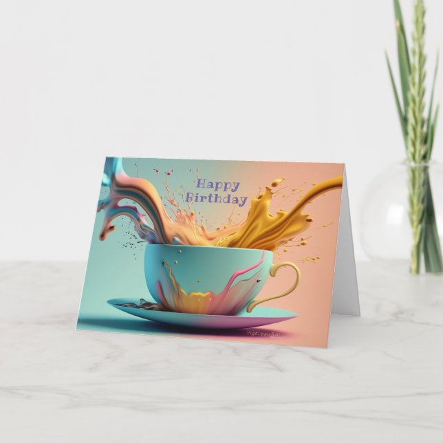 Carte Pastell Imaginaire Anniversaire Enchantant (Devant)