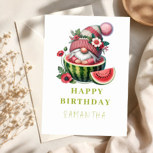 Carte Pastèque & Fleurs Personnalisé