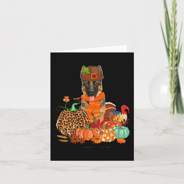 Carte Pasteur Allemand De Thanksgiving Avec La Poussette (Devant)