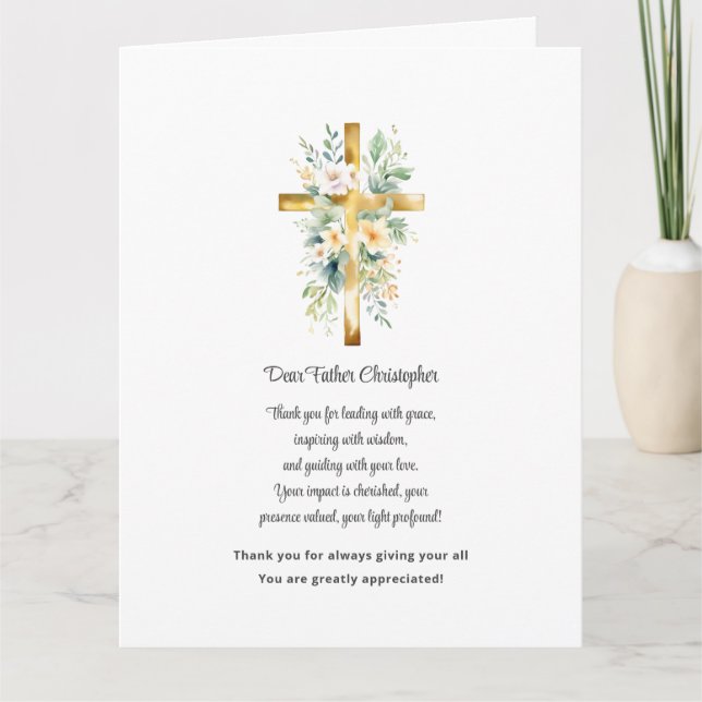 Carte Pastor Appreciation Thank You Card - Floral (Devant)